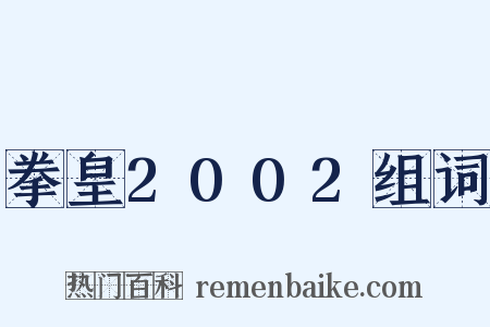 拳皇2002组词是什么意思的图片